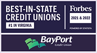 BayPort Credit Union Forbes Best-in-State badge